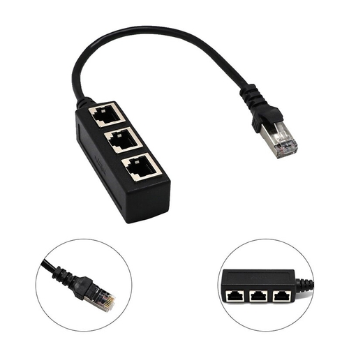 1PC LAN Ethernet Network RJ45 Connector Splitter