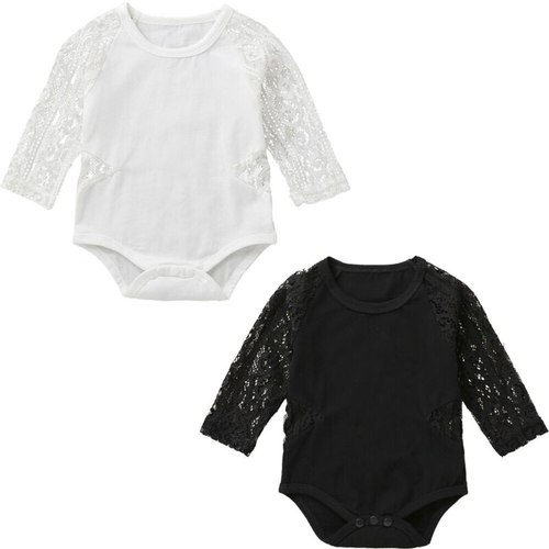 Newborn Kids Baby Girl Lace Hollow Bodysuits