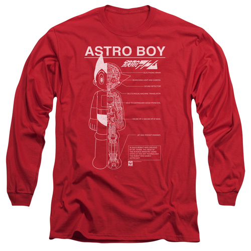 Trevco ABOY104-AL-4 Astro Boy & Schematics Long Sleeve Cotton Adult 18