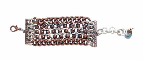 Copper cuff bracelet with studs