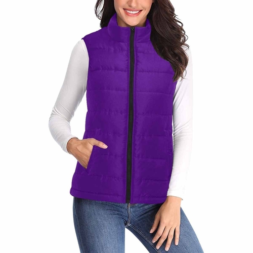 Womens Puffer Vest Jacket - Indigo Purple