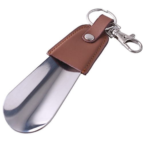 Portable Leather Spoon Mini Stainless Steel Shoe