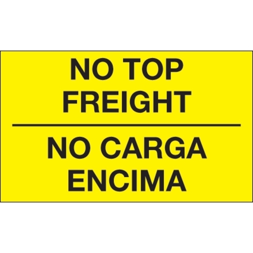 Tape Logic DL1089 3 x 5 in. - No Carga Encima Fluorescent Yellow Bilin