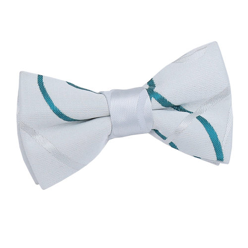 Scroll Pre-Tied Bow Tie - Boys - Silver & Teal