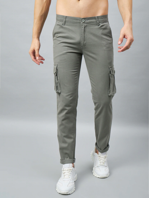 Men’s Cotton Cargo Pants (Color grey) (Size 32)