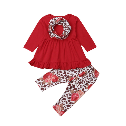 Fashion Kids Baby Girls Autumn Sets Solid