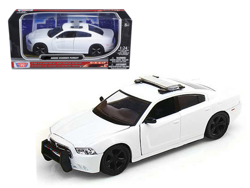 Dodge Charger Pursuit Unmarked Police Car White 1/24 Diecast Model Car