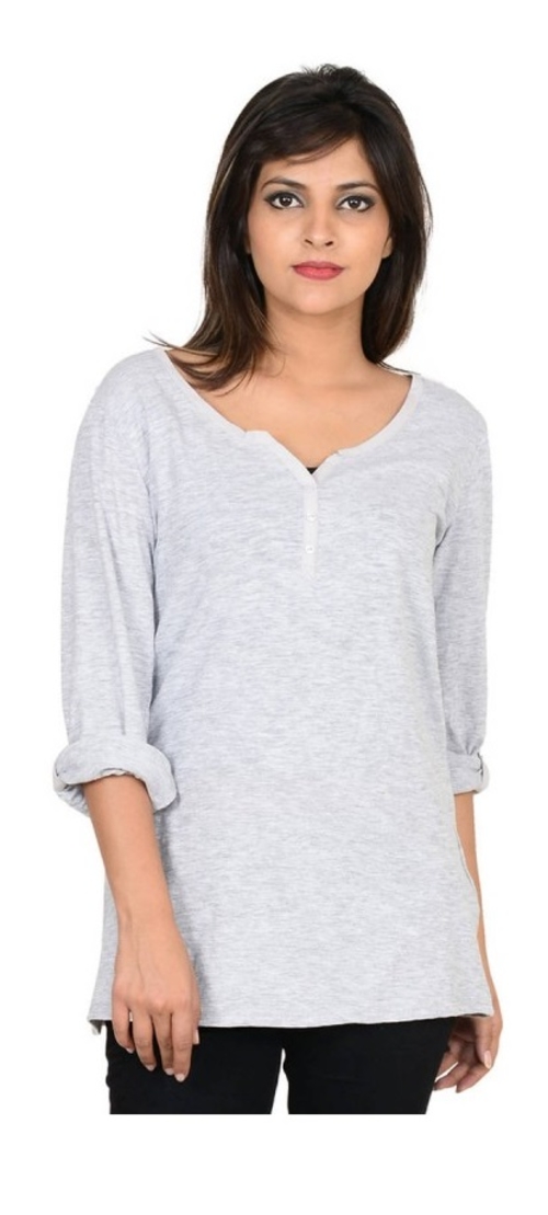 Cotton Plain 3/4 Sleeve Top