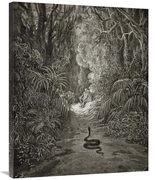 Global Gallery GCS-277425-36-142 36 in. Satan As A Serpent, Enters