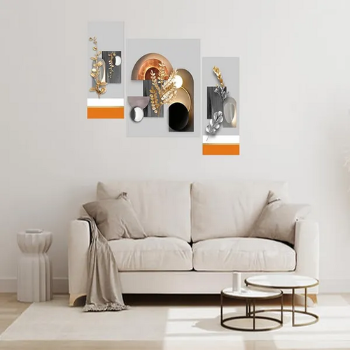 Set of 3 Scenery 3D Framed Wall Paintings For Living Room Big Size,