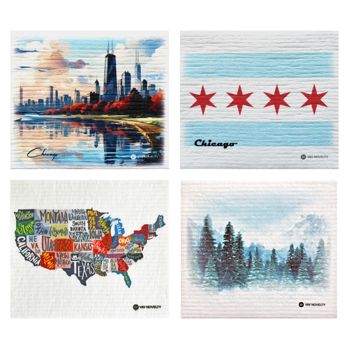 12 Pack Eco Friendly Swedish Dishcloth Landscape