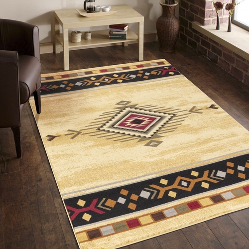 Tribes GC_YLS4003 Cream 7 ft. 10 in. x 10 ft. 3 in. Southwest Area Rug