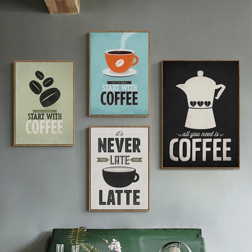 Coffee Canvas Painting Print Poster Cafe