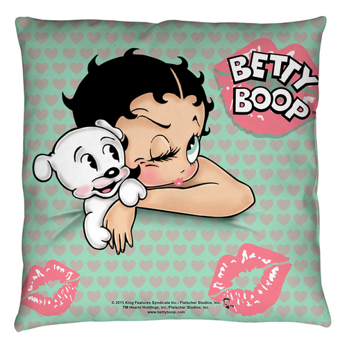 Trevco BB795-PLO3-16x16 16 x 16 in. Betty Boop & Goodnight Kiss Throw 
