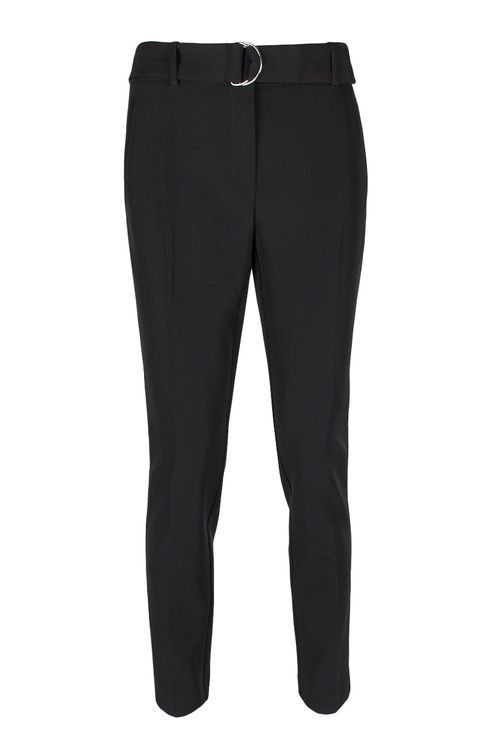 Adrianna Papell Belted Mid Wasit Solid Straight Crepe Pants