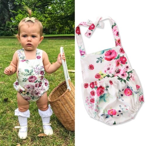 Newborn Baby Girl Clothes Summer Jumpsuit Floral