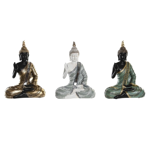 Decorative Figure DKD Home Decor 19 x 10 x 26,5 cm Blue Golden Buddha