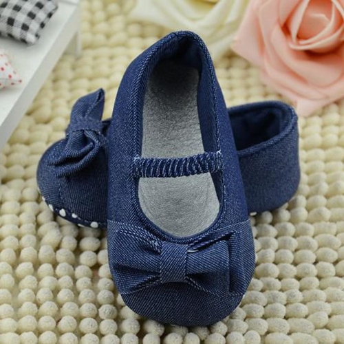 Copodenieve Kids Shoes For Girl Baby Bowknot Denim