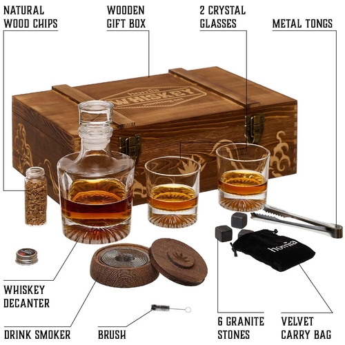 homia Whiskey Gift Set 14 pcs  Whiskey Bottle and Old Fashioned