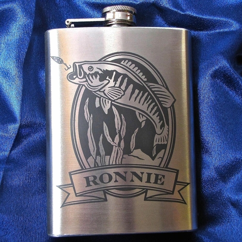 Personalized Fishing Flask Birthday Present Gift Idea for Boyfriend