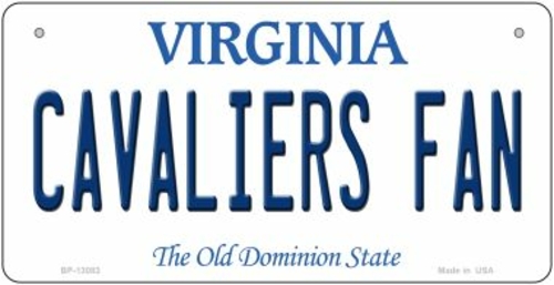 Smart Blonde BP-13083 3 x 6 in. Cavaliers Fan Novelty Metal Bicycle Pl