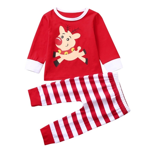 Christmas Baby Boys Girls Cartoon Animal Striped