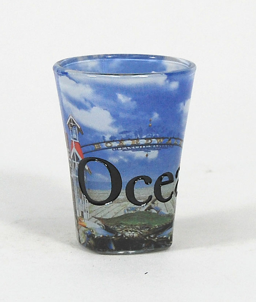 Americaware SGOCM01 Ocean City Full Color  Etched  Shot Glass