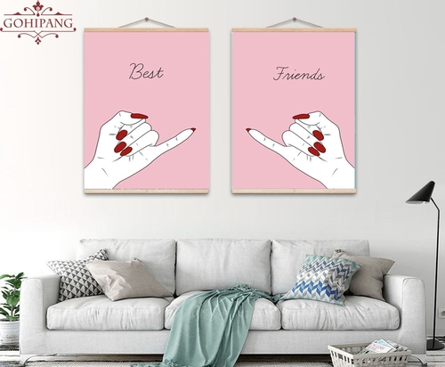 Hand Best Friend Wall Art Canvas Painting
