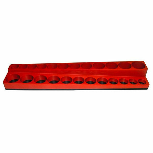 38 in. Drive Magna Caddy Shallow Deep Socket Holder - Standard Red