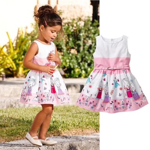 2015 Lovely sleeveless Baby Girls Flower Print