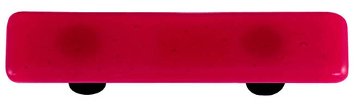 Hot Knobs HK1001-PB Light Pink Rectangle Glass Cabinet Pull - Black Po