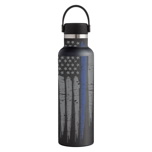 MightySkins HFST21-Thin Blue Line Skin for Hydro Flask 21 oz Standard 