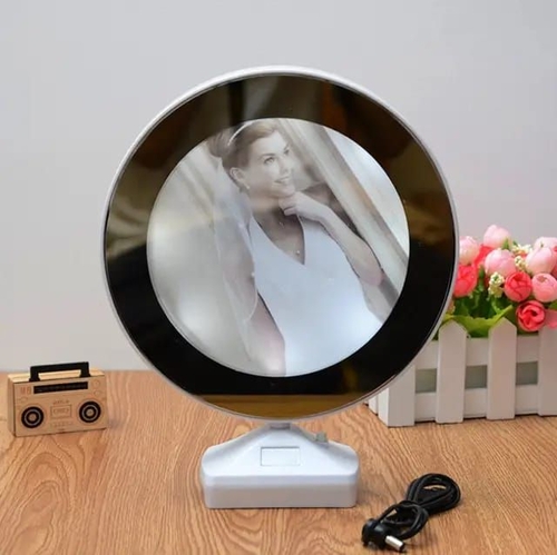 Glass Table Photo Frame  (White, 1 Photo(s), Magic Mirror Photo Frame|