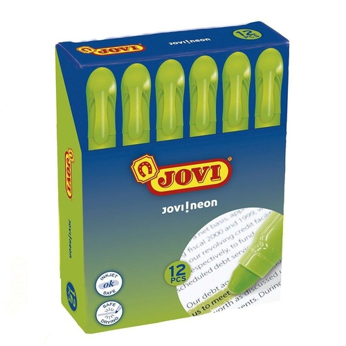 Fluorescent Marker Jovi Jovi!neon Green 12 Pieces