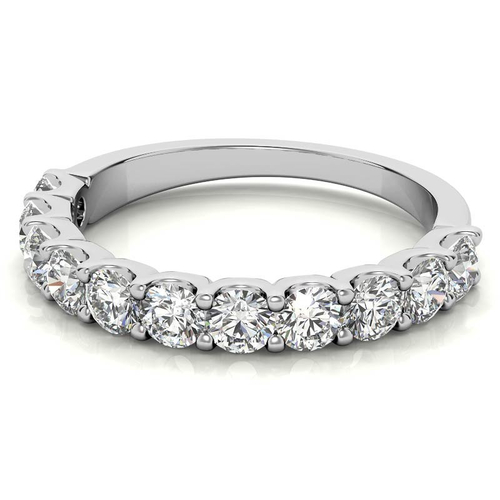 White Gold Moissanite Round Shape Band – LR00115