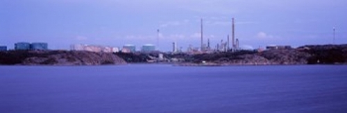 Oil refinery at the coast  Lysekil  Bohuslan  Sweden Poster Print by  