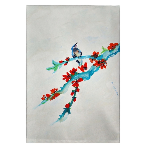 Betsy Drake GT657 Red Buds & Birds Guest Towel - 20 x 20 in.