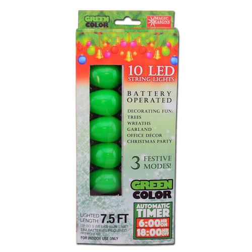 Big Bulb 9490145 7.5 ft. LED Christmas Plastic Light Set, Green - 