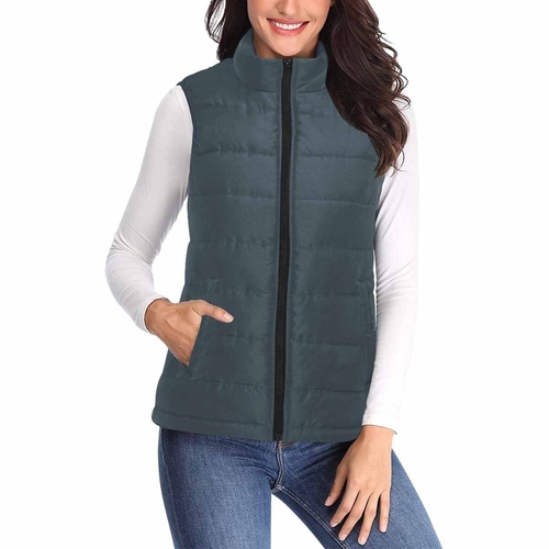 Womens Puffer Vest Jacket / Charcoal Black