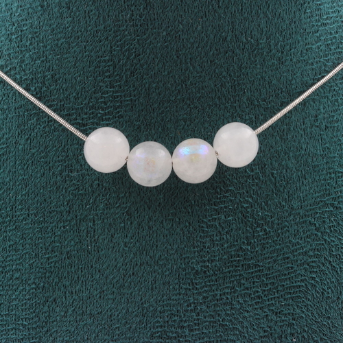 Moonstone 8 mm 4 beads necklace