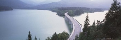 Germany  Bavaria  Bridge over Sylvenstein Lake Poster Print by  - 36 x