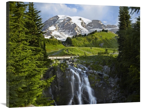 30 x 40 in. Myrtle Falls & Mount Rainier, Mount Rainier National P