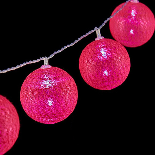 Wreath of LED Balls Dark pink Ø 5 cm 2 m