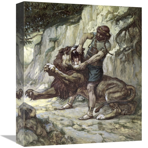 Global Gallery GCS-280493-16-142 16 in. Samson Kills a Young Lion Art 