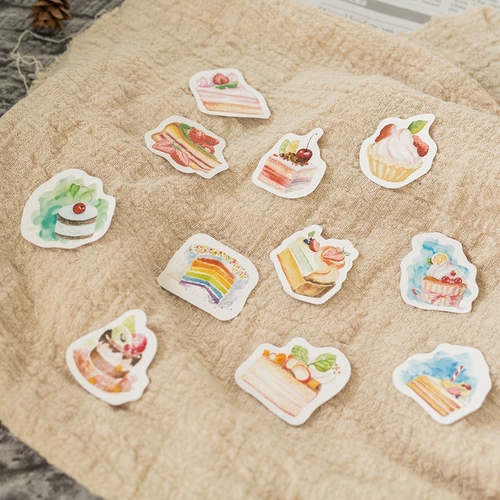 45PCS/PACK Cake Cat Plant Sticker Marker