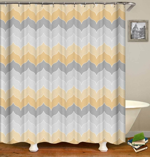 Pastel Grey Yellow Shower Curtain