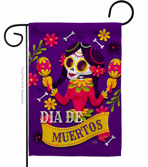 Breeze Decor G162091-BO Lady Dia De Muertos Garden Flag Fall Day of De