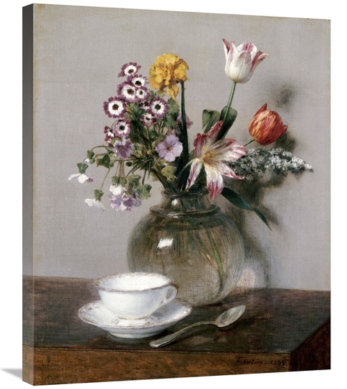 Global Gallery GCS-266301-30-142 30 in. A Vase of Flowers with a Coffe