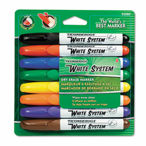 Dixon 92080 White System Dry Erase Marker- Chisel Tip- Assorted Colors