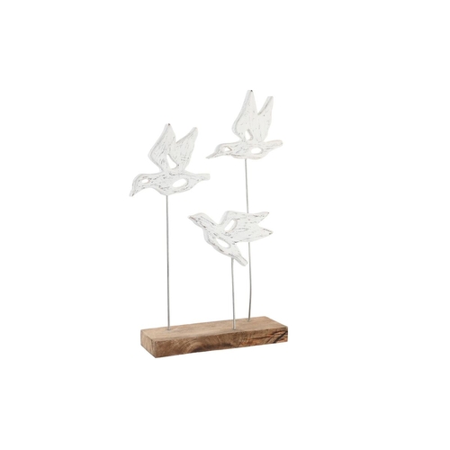 Decorative Figure DKD Home Decor Brown White Iron Mango wood Birds (32